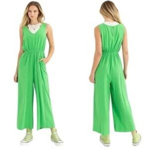 Double Zero Green Wide Leg Jumpsuit M